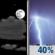 Tonight: A chance of showers, with thunderstorms also possible after 4am. Increasing clouds, with a low around 56. Light and variable wind becoming south 5 to 10 mph after midnight. Winds could gust as high as 18 mph. Chance of precipitation is 40%. New rainfall amounts of less than a tenth of an inch, except higher amounts possible in thunderstorms. Tonight: A chance of showers, with thunderstorms also possible after 4am. Increasing clouds, with a low around 56. Light and variable wind becoming south 5 to 10 mph after midnight. Winds could gust as high as 18 mph. Chance of precipitation is 40%. New rainfall amounts of less than a tenth of an inch, except higher amounts possible in thunderstorms.