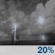 Tonight: A slight chance of showers and thunderstorms between 11pm and 3am.  Partly cloudy, with a low around 73. South wind 8 to 13 mph, with gusts as high as 22 mph.  Chance of precipitation is 20%.