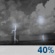 Monday Night: A 40 percent chance of showers and thunderstorms, mainly before 1am.  Mostly clear, with a low around 70. New rainfall amounts of less than a tenth of an inch, except higher amounts possible in thunderstorms. 